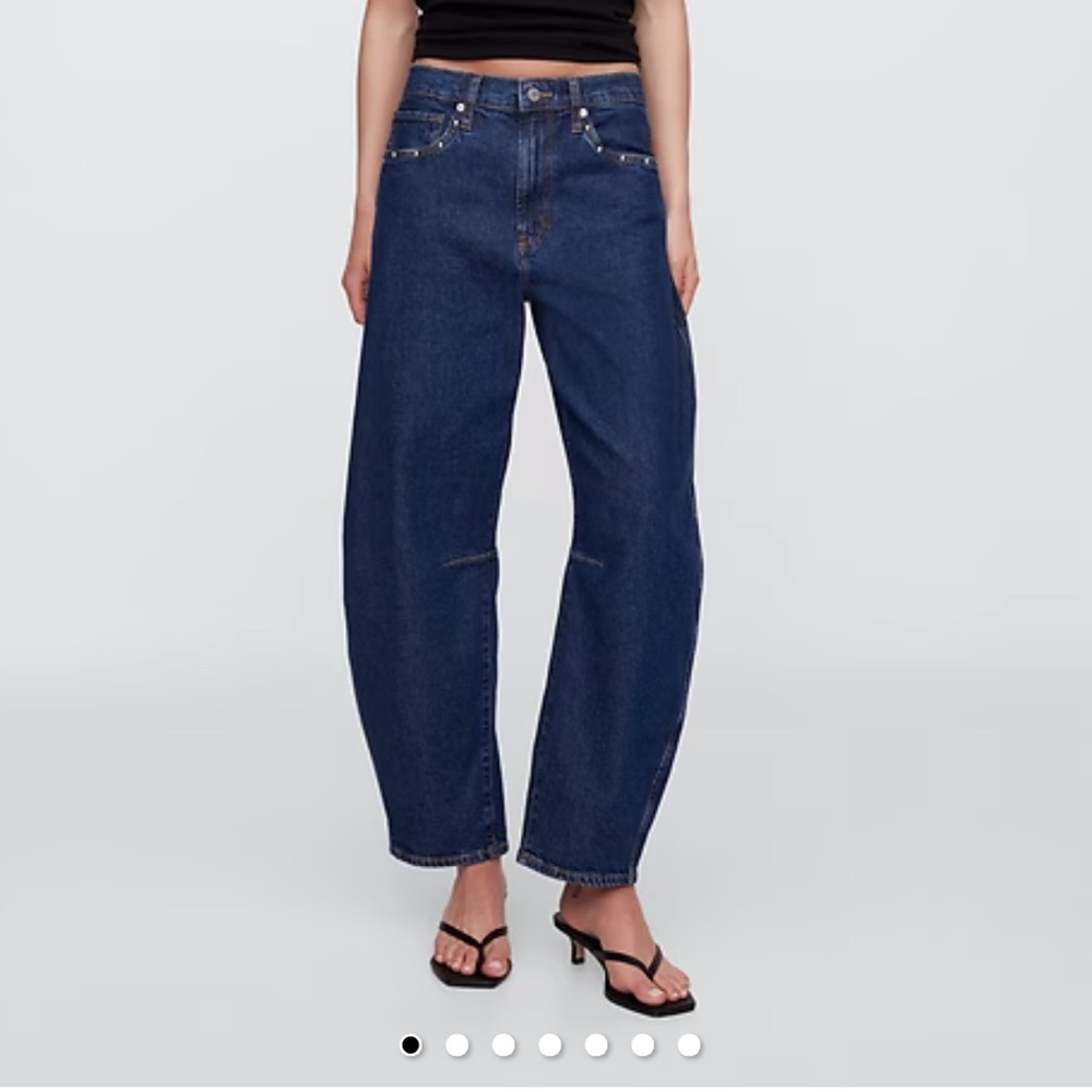 Gap High Rise Studded Barrel Jeans NWT - Picture 8 of 8